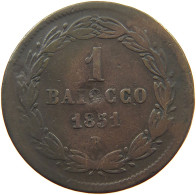 VATICAN BAIOCCO 1851 R Pius IX. 1846-1878. #s060 0005 - Vatican