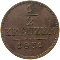 HAUS HABSBURG 1/2 KREUZER 1851 A Franz Joseph I. 1848-1916 #s051 0681 - Austria