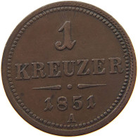 HAUS HABSBURG KREUZER 1851 A Franz Joseph I. 1848-1916 #s050 0391 - Austria
