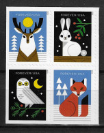 USA 2023 MiNr. XXXXXX Winter Woodland Animals, Birds, Owls, Rabbits 4v MNH **  5.60 € - Hasen