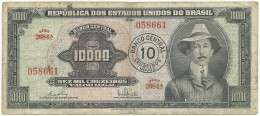 BRASIL - 10 CRUZEIROS NOVOS On 10 000 - ND ( 1967 ) - P 189.c - Sign. 16 - Serie 2684.ª -  Santos Dumont - Brésil