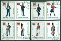 Manama 1971 Mi#592B-599B British Military Uniforms IMPERF CTO - Manama