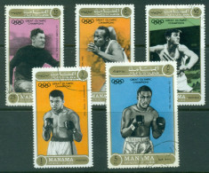 Manama 1971 Mi#640-644 Famous Olympic Champions CTO - Manama