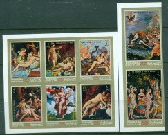 Manama 1971 Mi#600B-607B Paintings Of Greek Mythology IMPERF MUH - Manama