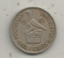 Monnaie, Rhodésie, Southern Rhodesia, 1951, One, 1 Shilling, King George The Sixth, 2 Scans - Rhodesia