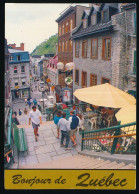 CPSM / CPM 10.5 X 15 Canada Québec Bonjour De QUEBEC (7 ) "Esalier Casse-cou"  Escalier Restaurant - Québec - La Cité