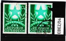 EBEZ/04 ÖSTERREICH 1949 Michl 925 I PLATTENFEHLER  " PUNKT 2-0 " Mit Vergleichsstück Gestempelt SIEHE ABBILDUNG - Variétés & Curiosités