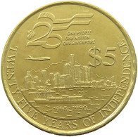 SINGAPORE 5 DOLLARS 1990  #c055 0181 - Singapore