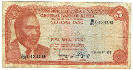 Kenya - Billet De 5 Shillings - Daniel Toroitich Arap Moi - 1er Juillet 1975 - P11b - Kenia