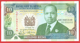 Kenya - Billet De 10 Shillings - Daniel Toroitich Arap Moi - 2 Janvier 1992 - P24d - Kenia