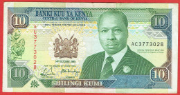 Kenya - Billet De 10 Shillings - Daniel Toroitich Arap Moi - 14 Octobre 1989 - P24a - Kenya
