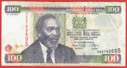 Kenya - Billet De 100 Shillings - Mzee Jomo Kenyatta - 16 Juillet 2010 - P48e - Kenya