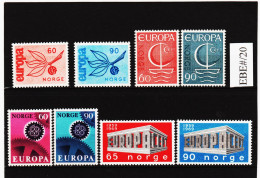 EBE#/20 N O R W E G E N  1965/69  Michl 532/33+547/48+555/56+583/84  ** Postfrisch  ZÄHNUNG SIEHE ABBILDUNG - Unused Stamps