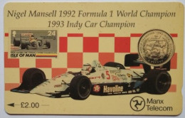 Isle Of Man £2 ( NO C?N )- Nigel Mansell 1992 Formula 1 World Champion , 1993 Indy Car Champion - Man (Isle Of)