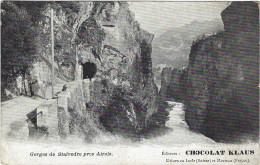 Gorges De Stalvedro Près Airolo 1909 Animée Chocolat Klaus Usines Au Locle Et Morteau Rare - Airolo