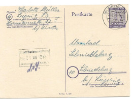 222 - 45 - Entier Postal Envoyé De Leipzig 1946 - Postal  Stationery
