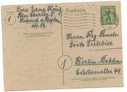222 - 82 - Entier Postal Envoyé De Berlin 1946 - Postwaardestukken