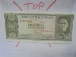 BOLIVIE 10 BOLIVIANOS 1962 Neuf (B.31) - Bolivie