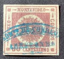 Uruguay 1860 60c Red Lilac SCARCE POSTMARK: ARREDONDO Sun Issue With Thick Numerals  (Sc.13c &  YT 13b - Uruguay