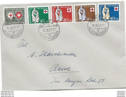 236 - 21 - Enveloppe Envoyée De Basel 1957 - Série Pro Patria 1957 - Brieven En Documenten