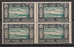 SPM - 1932-33 - N°Yv. 137 - Phare 2c - Bloc De 4 - Neuf Luxe ** / MNH / Postfrisch - Neufs