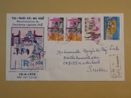 DE14 VIETNAM  GREAT RARE LETTER  .FDC  1970 SAIGON A  NIDERASLI SUISSE  + PAIRE DE  TP +  +AFF. INTERESSANT ++ - Vietnam