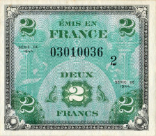 2 Francs Drapeau 1944, Série 2, N° 03010036 - 1944 Bandiera/Francia