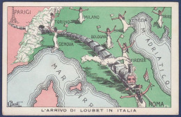 CPA Surréalisme Satirique Caricature Train Loubet Maps Par PARENTI Italie Non Circulé - Autres & Non Classés