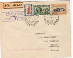 1932 Greece 1ST FLT Vol ATHENS TIRANA - Cartas & Documentos