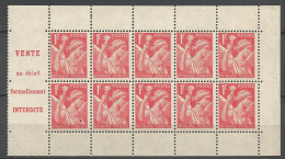 IRIS N° 433 DEMI CARNET NEUF** SANS CHARNIERE  / Hingeless / MNH - Unused Stamps