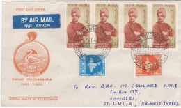 INDE : FDC Swami Vivekananda De Bombay 1963 - Briefe U. Dokumente