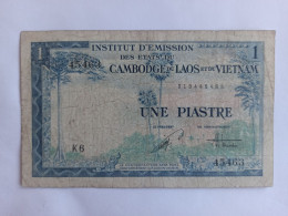 Billet France 1 Piastre Institut D'émission Des états Du Cambodge Laos Et Vietnam - Other & Unclassified