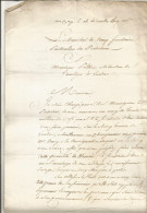 ANCIENNE LETTRE DE M LE MARECHAL DE CAMP A M PELTIER A LONDON DATE 1809 N°82 - Politisch Und Militärisch