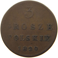 POLAND 3 GROSZE 1829 FH Nikolaus I. (1825-1855) #s050 0187 - Pologne