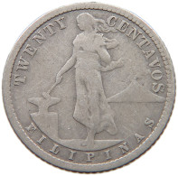 PHILIPPINES 20 CENTAVOS 1907  #a033 0541 - Filipinas