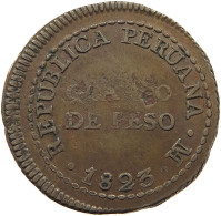 PERU 1/8 PESO 1823 RARE #T068 0167 - Pérou