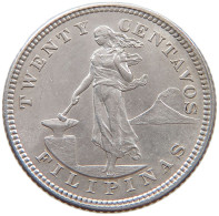 PHILIPPINES US 20 CENTAVOS 1904 S  #t133 0201 - Philippines