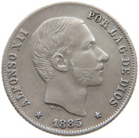 PHILIPPINES SPANISH 20 CENTIMOS 1885 ALFONSO XII. #t135 0511 - Filippijnen