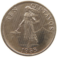 PHILIPPINES 10 CENTAVOS 1958  #t136 0383 - Philippines