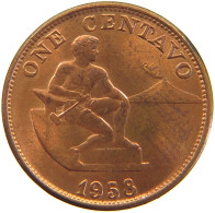 PHILIPPINES CENTAVO 1958  #t136 0359 - Filippijnen