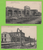 59 - JEUMONT - LOT DE 2 CPA - GUERRE 1914-18 - LA GARE INTERIEURE - Jeumont