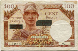 RARE 100F Suez 1956, Alphabet V.1, Inventaire Fayette En Pr. TTB, Lettre V Rare En Coursable (sans Perforation) - 1947 Trésor Français