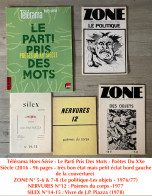 POÉSIE : Lot Composé D’un Double Album 33T., D’un CD, De 5 Livres, 4 Revues, 5 Magazines, 2 Brochures, 1 Plaquette & Un - Loten Van Boeken