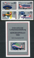 DDR 1980 Aerosozphilex Exhibition MNH / **.  Michel 2516-19, Block 59 - Ungebraucht