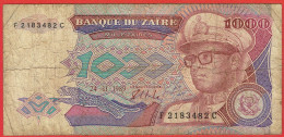 Zaïre - Billet De 1000 Zaïres - 24 Novembre 1989 - Mobutu - P35a - Zaire