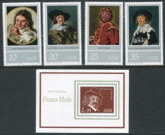 DDR 1980 Frans Hals 400th Anniversary MNH / **.  Michel  2543-46, Block 61 - Neufs