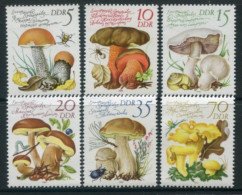 DDR 1980 Edible Fungi MNH / **.  Michel  2551-56 - Unused Stamps