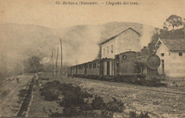 PC SPAIN BALEARES BUNOLA LLEGADA DEL TREN RAILWAY (a49268) - Autres & Non Classés