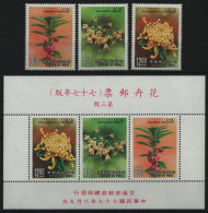 Taiwan 1988 - Mi-Nr. 1820-1822 & Block 40 ** - MNH - Blumen / Flowers - Ungebraucht
