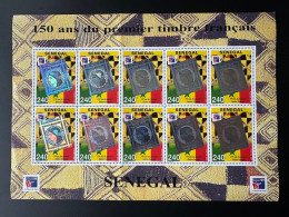 Sénégal 1999 Mi. 1624 Sheet Planche 150 Ans Du Premier Timbre Français Hologramme Hologramm Philexfrance - Holograms